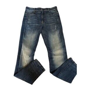 G Star Raw Jeans Mens 28/32 Blue D Staq 3D Slim Waxed Cotton Moto